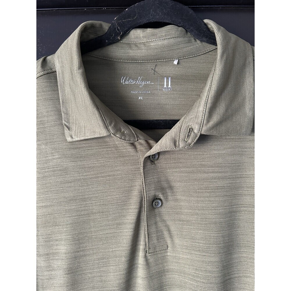 Golf Shirt By Walter Hagen Sz Xl Long Sleeve In Dark Olive Green In DRI Wick Fab - Picture 3 of 4